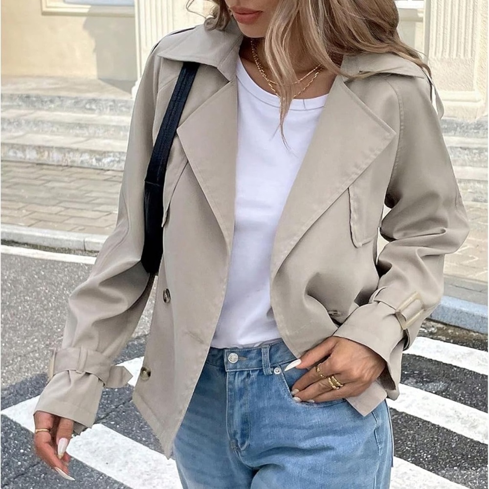 Chic Nation Tan Trench Coat - Picture 2 of 4